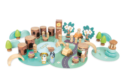 Bluey 387C Wooden Gnome Village, Wooden Playset, Imaganitive Play, FSC Certified, Age 3 Years +