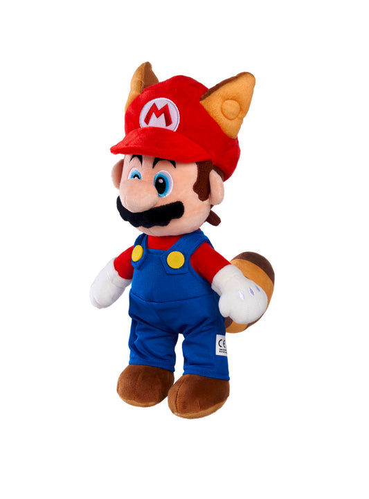 Super Mario - Racoon Mario 30cm officially licensed soft plush toy in multicolour