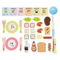 Bluey – Wooden BBQ and Salad Set, 33-Piece Colourful Playset with Tongs and Food Pieces – Realistic Role-Play & Imaginative Fun for Ages 3 Years and Up