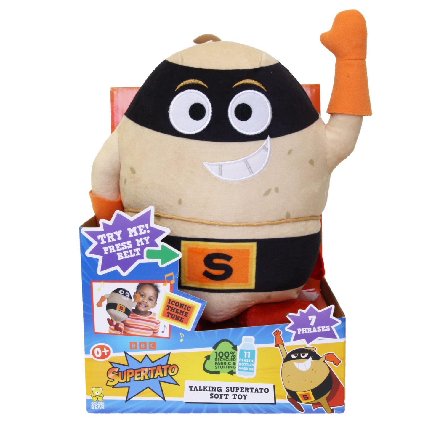 Supertato, Talking Teddy Bear Toy, From the book & CBeebies Series, Beige