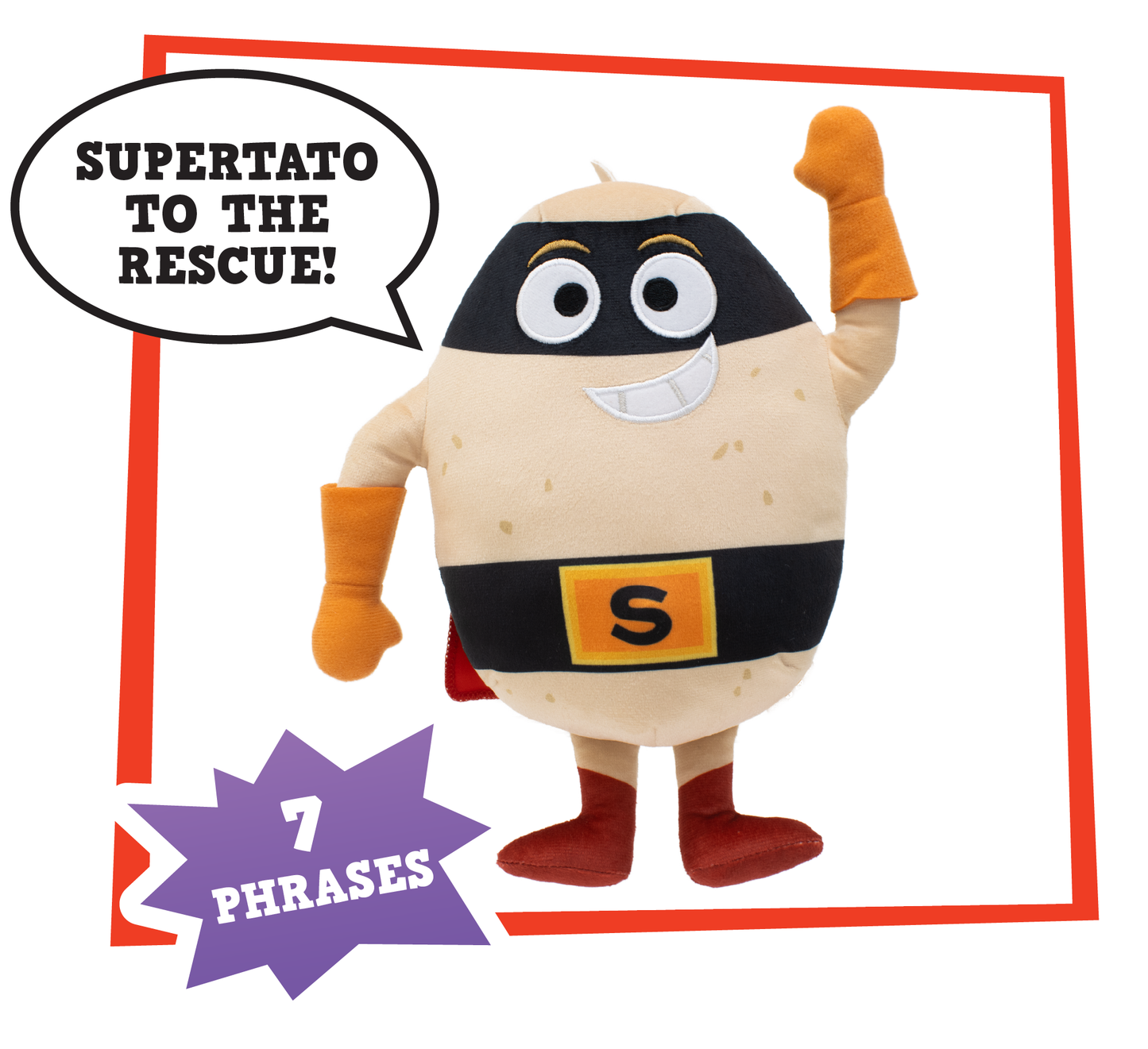 Supertato, Talking Teddy Bear Toy, From the book & CBeebies Series, Beige