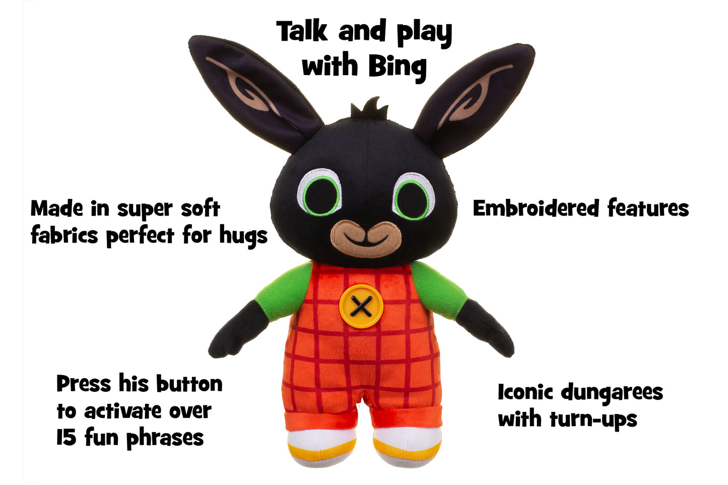 Bing Talking Teddy Bear, Interactive talking toy, kids toys and baby toys, suitable from birth.