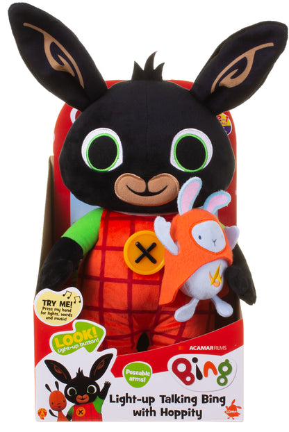 Light Up Talking Bing Soft Toy with Hoppity, 36cm