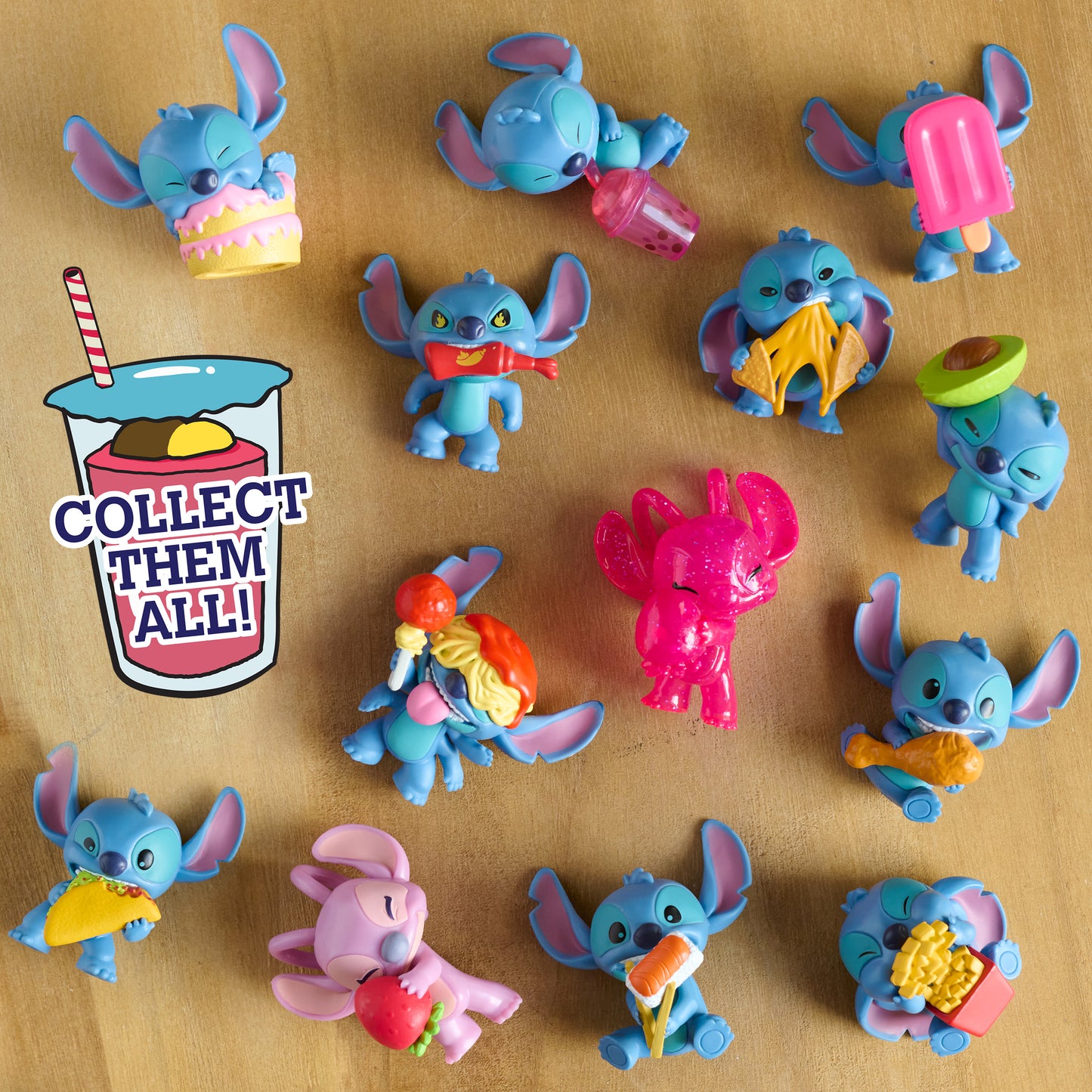 Disney Stitch! Feed me Collectable Figures in Burger Boxes (4 Pack)