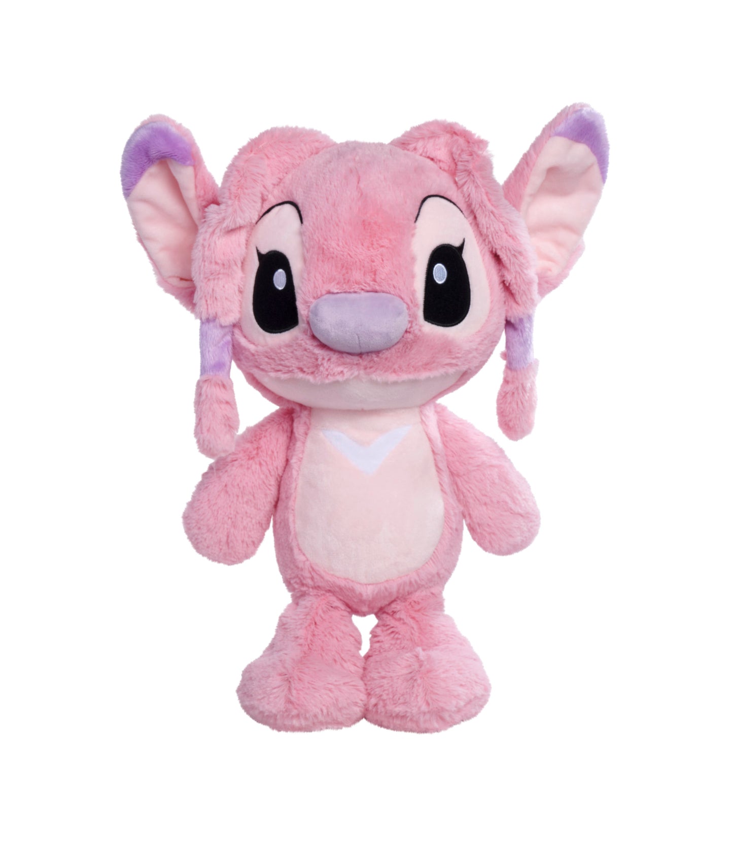 Disney Angel 25cm Soft toy in flopsie style,  pastel pink colour, suitable for kids and adults, and treat, officially licensed by Disney