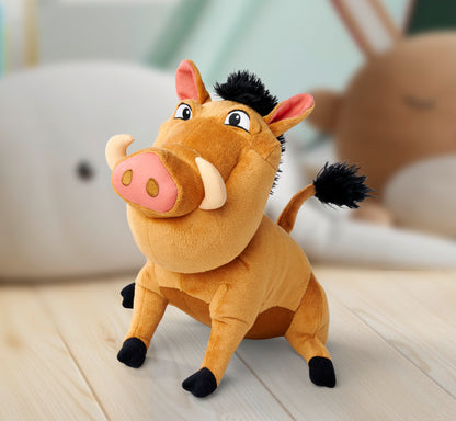 Disney Lion King Pumbaa Soft Toy 25cm tall, Celebrating 30 Years of The Lion King, cuddly soft toy for kids and adults for birthday and gift or just collect them all