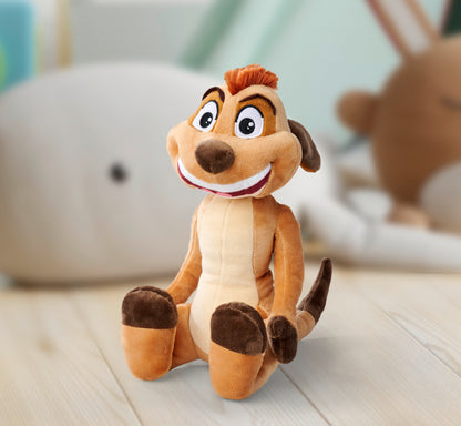 Disney Lion King Timon Soft Toy 25cm tall, Celebrating 30 Years of The Lion King, cuddly soft toy for kids and adults.