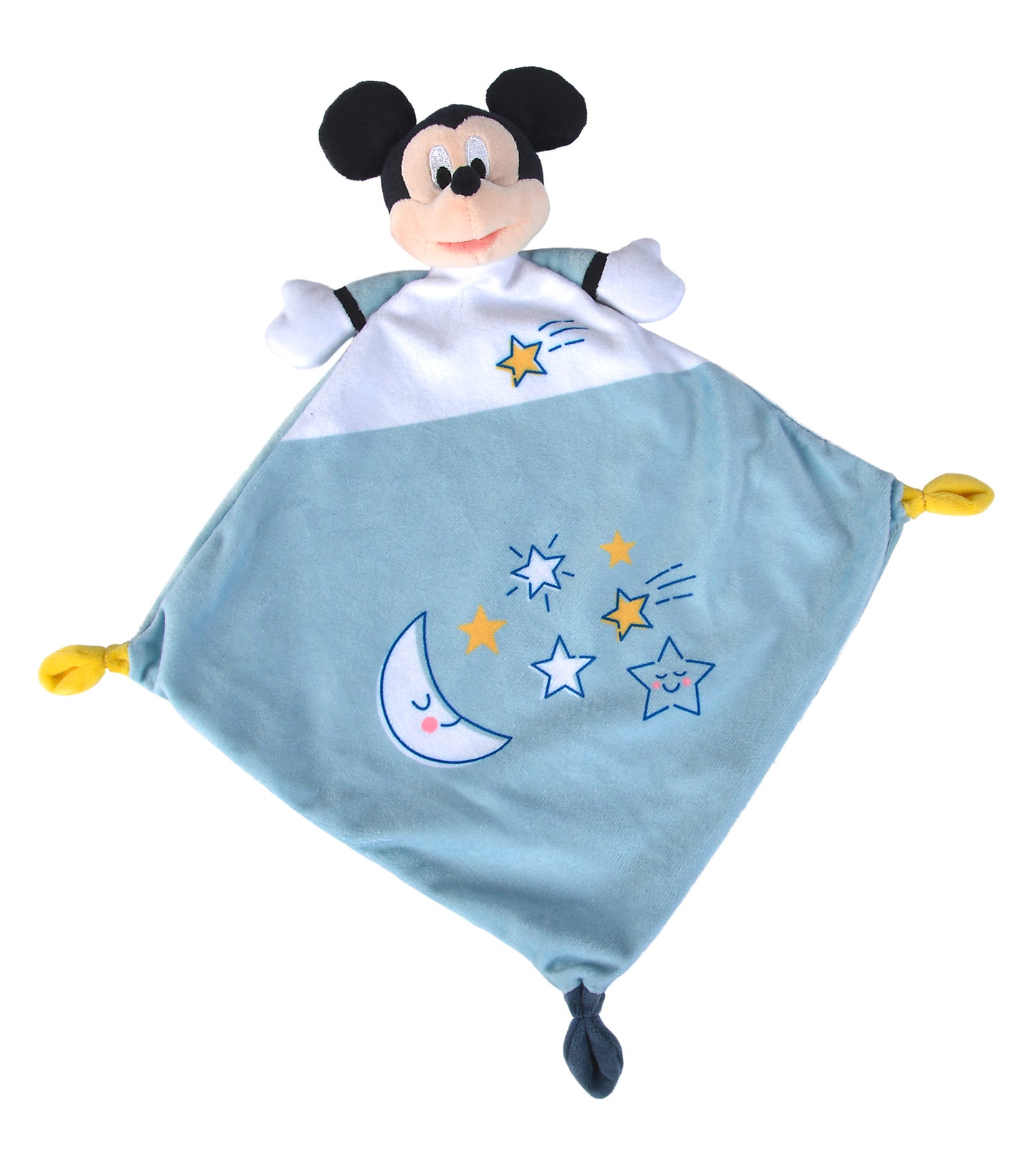 Disney Mickey Mouse Comforter, Cuddly 30 cm x 30 cm Cute Snuggle Toy for Baby, Star Pattern Detail