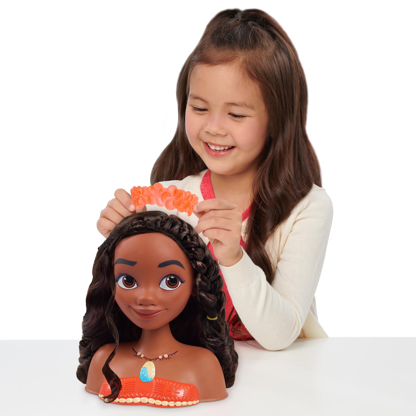 Disney Princess Moana Styling Head,Pretend Play, Kids Toys for Ages 3 Up