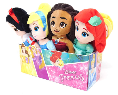 Disney Princesses Soft Toy Collection : Ariel 19cm , Moana 20cm, Cinderella 21cm, Belle 21cm, Mulan 19cm, Rapunzel 18cm, Snow White 21cm, Aurora 18cm . (8 Pieces)