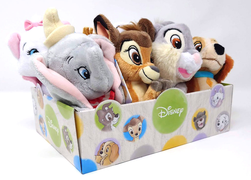 Disney Classic Animals Small Soft Toy Collection :Baloo 15cm, Lady 14cm, Thumper 16cm, Simba 15cm, Bambi 15cm, Marie 15cm, Dumbo 17cm, Dalmation 15cm. (8 Pieces)