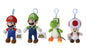 Super Mario Key Chain/Bag Clip Collection Mario 12.5cm, Luigi 12.5cm, Yoshi 14cm, Toad 12.5cm (4 Pieces)